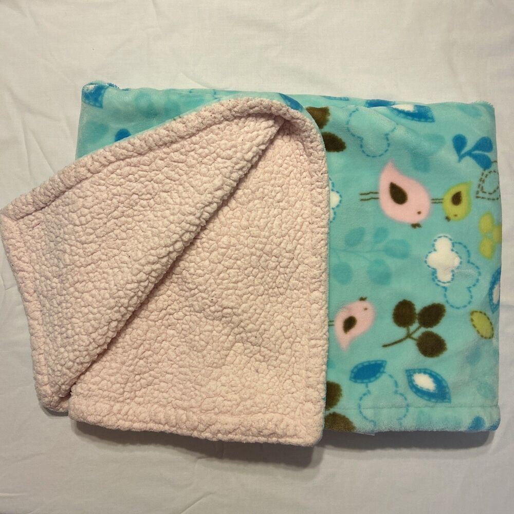 BABY Blanket LITTLE MIRACLES Birds Pink Fleece 44”x 29” Discontinued Security